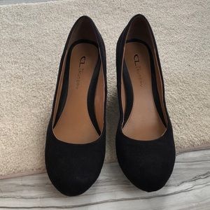Lack suede wedges